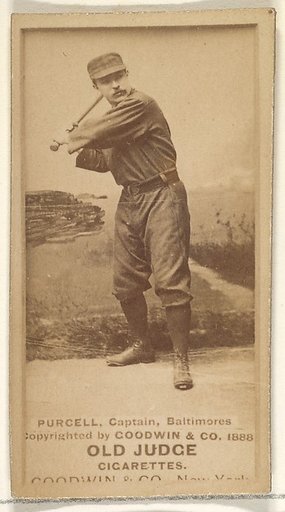 Purcell, Captain, Baltimore Orioles, from the Old Judge series (N172) for Old Judge Cigarettes