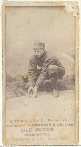 Shindle, 3rd Base, Baltimore Orioles, from the Old Judge series (N172) for Old Judge Cigarettes