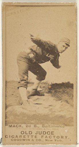 Mack, 2nd Base, Baltimore Orioles, from the Old Judge series (N172) for Old Judge Cigarettes