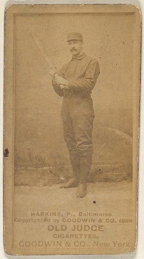 Harkins, Pitcher, Baltimore Orioles, from the Old Judge series (N172) for Old Judge Cigarettes
