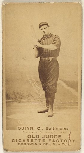 Quinn, Catcher, Baltimore Orioles, from the Old Judge series (N172) for Old Judge Cigarettes