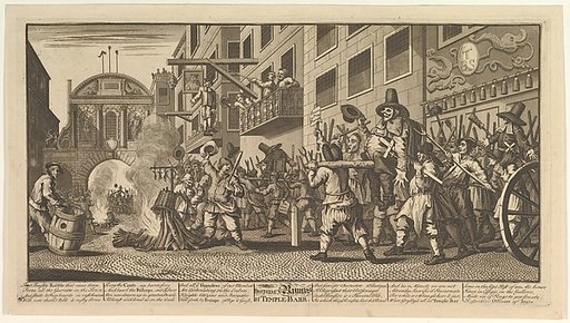 Burning the Rumps at Temple Bar (Twelve Large Illustrations for Samuel Butler's Hudibras, Plate 11)