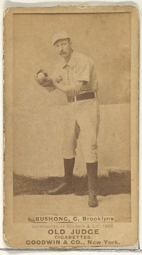 Bushong, Catcher, Brooklyn, from the Old Judge series (N172) for Old Judge Cigarettes