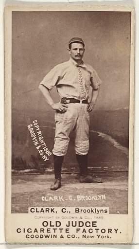 Clark, Catcher, Brooklyn, from the Old Judge series (N172) for Old Judge Cigarettes