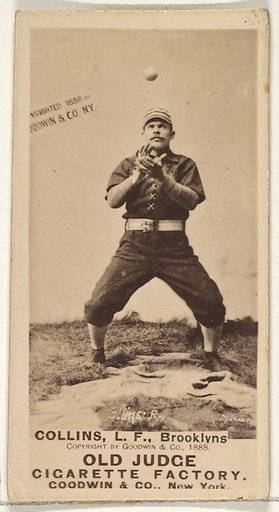 Collins, Left Field, Brooklyn Bridegrooms, from the Old Judge series (N172) for Old Judge Cigarettes