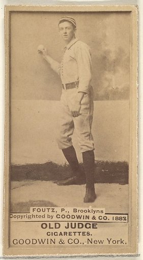 Foutz, Pitcher, Brooklyn Bridegrooms, from the Old Judge series (N172) for Old Judge Cigarettes