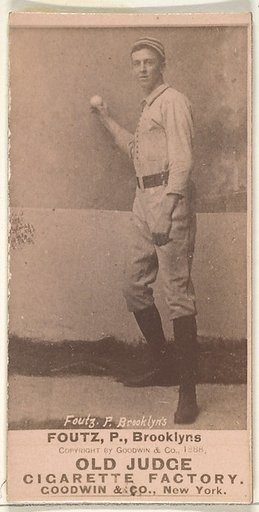 Foutz, Pitcher, Brooklyn Bridegrooms, from the Old Judge series (N172) for Old Judge Cigarettes
