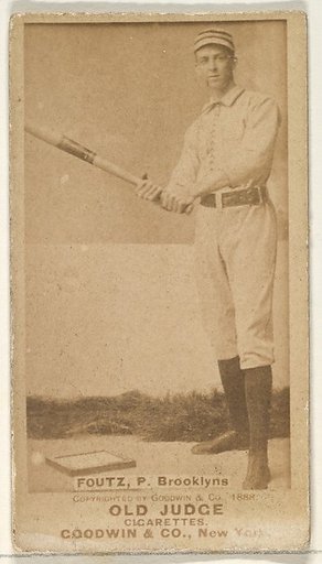 Foutz, Pitcher, Brooklyn Bridegrooms, from the Old Judge series (N172) for Old Judge Cigarettes
