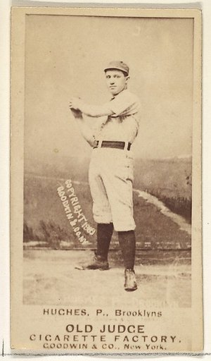 Hughes, Pitcher, Brooklyn Bridegrooms, from the Old Judge series (N172) for Old Judge Cigarettes