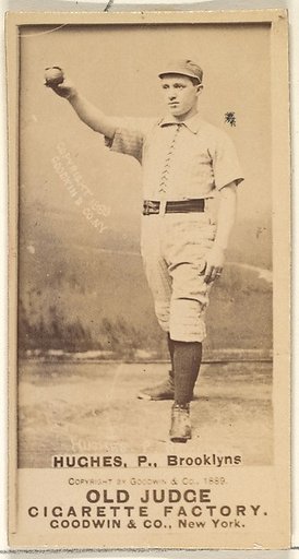 Hughes, Pitcher, Brooklyn Bridegrooms, from the Old Judge series (N172) for Old Judge Cigarettes