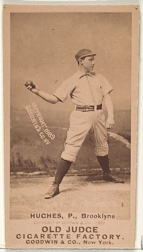 Hughes, Pitcher, Brooklyn Bridegrooms, from the Old Judge series (N172) for Old Judge Cigarettes