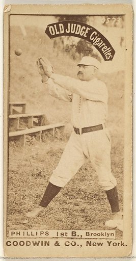 Phillips, 1st Base, Brooklyn, from the Old Judge series (N172) for Old Judge Cigarettes