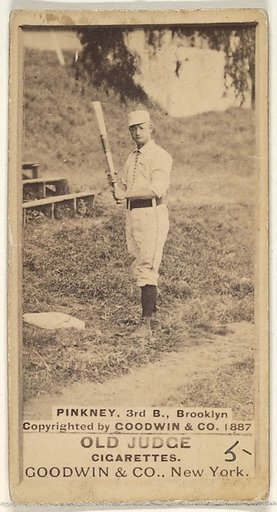 Pinkney, 3rd Base, Brooklyn, from the Old Judge series (N172) for Old Judge Cigarettes