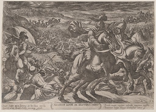 Plate 2: Abraham Liberating His Nephew Lot, from "The Battles of the Old Testament"
