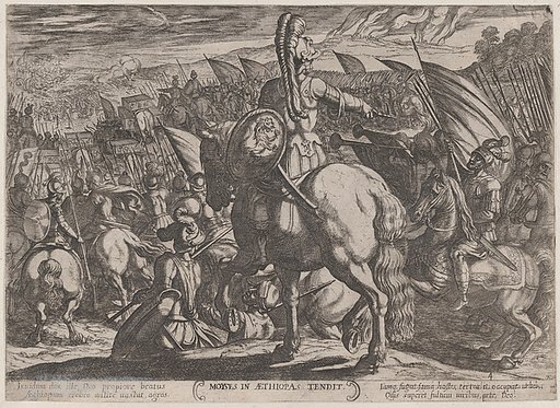 Plate 4: Moses Ordering the Israelites to Attack the Ethiopians, from "The Battles of the Old Testament"