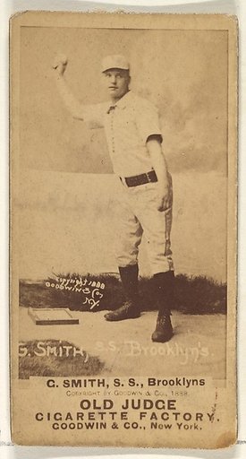 G. Smith, Shortstop, Brooklyn Bridegrooms, from the Old Judge series (N172) for Old Judge Cigarettes