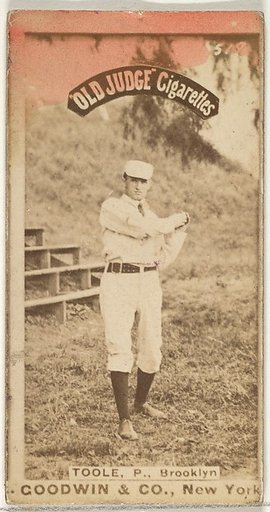 Toole, Pitcher, Brooklyn, from the Old Judge series (N172) for Old Judge Cigarettes