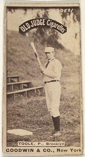 Toole, Pitcher, Brooklyn, from the Old Judge series (N172) for Old Judge Cigarettes