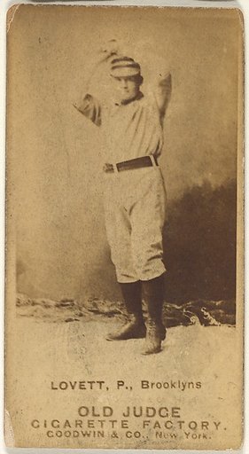 Lovett, Pitcher, Brooklyn, from the Old Judge series (N172) for Old Judge Cigarettes