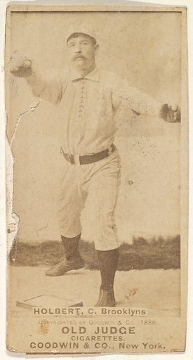 Holbert, Catcher, Brooklyn Bridegrooms, from the Old Judge series (N172) for Old Judge Cigarettes
