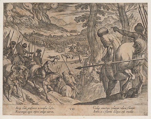 Plate 8: Alexander Encircling the Enemy Troops with Fire, from "The Deeds of Alexander the Great"