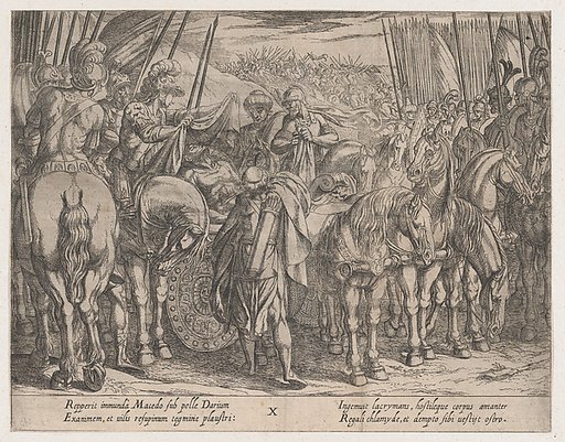 Plate 10: Alexander Finding the Body of Darius, from "The Deeds of Alexander the Great"