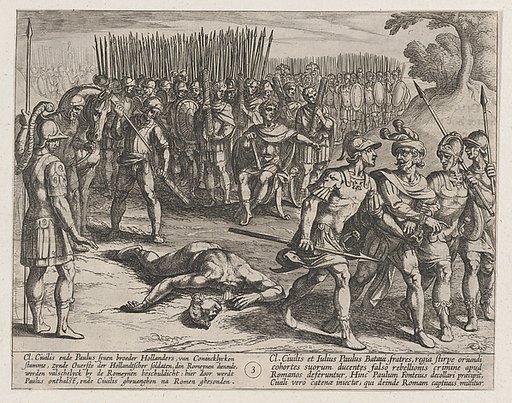 Plate 3: Claudius Civilis Arrested and his Brother Paulus Beheaded, from "The War of the Romans Against the Batavians" (Romanorvm et Batavorvm societas)