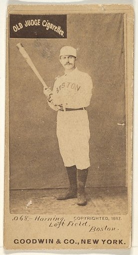 Horning, Left Field, Boston, from the Old Judge series (N172) for Old Judge Cigarettes