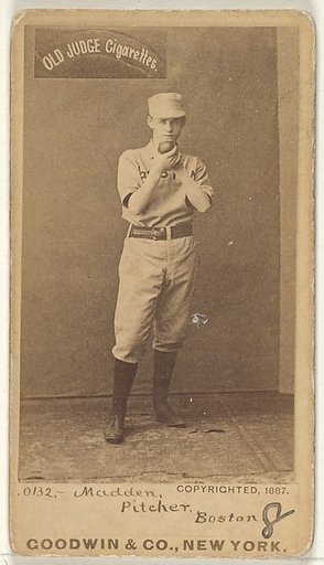 Madden, Pitcher, Boston, from the Old Judge series (N172) for Old Judge Cigarettes