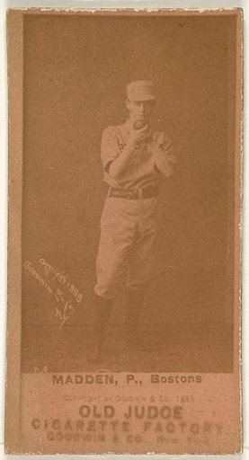 Madden, Pitcher, Boston, from the Old Judge series (N172) for Old Judge Cigarettes