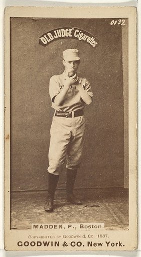 Madden, Pitcher, Boston, from the Old Judge series (N172) for Old Judge Cigarettes