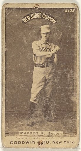 Madden, Pitcher, Boston, from the Old Judge series (N172) for Old Judge Cigarettes