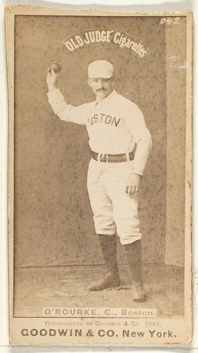 O'Rourke, Catcher, Boston, from the Old Judge series (N172) for Old Judge Cigarettes