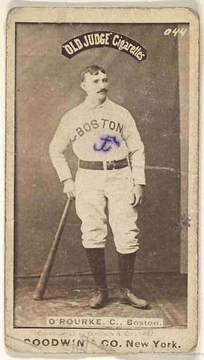 O'Rourke, Catcher, Boston, from the Old Judge series (N172) for Old Judge Cigarettes