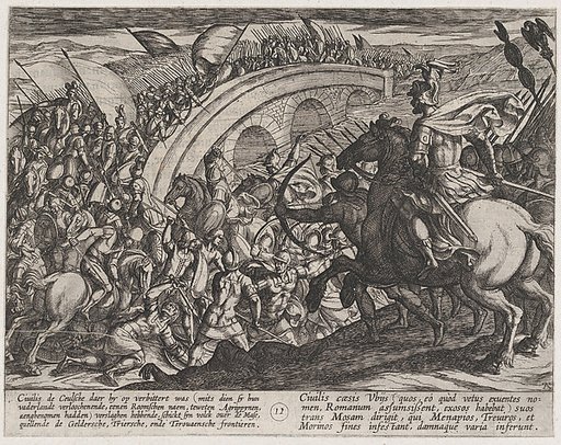 Plate 11: Civilis' Troops Crossing the Maas River, from "The War of the Romans Against the Batavians" (Romanorvm et Batavorvm societas)