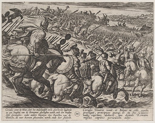 Plate 25: The Roman Commander Cerialis Attacks Near Trier, from "The War of the Romans Against the Batavians" (Romanorvm et Batavorvm societas)