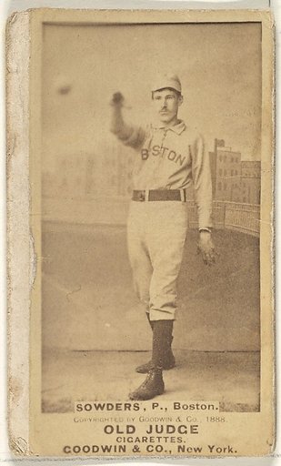 Sowders, Pitcher, Boston, from the Old Judge series (N172) for Old Judge Cigarettes