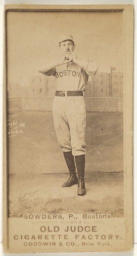 Sowders, Pitcher, Boston, from the Old Judge series (N172) for Old Judge Cigarettes