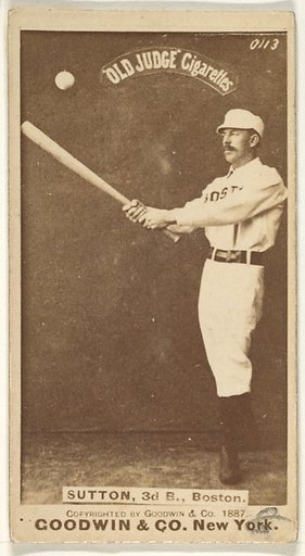 Sutton, 3rd Base, Boston, from the Old Judge series (N172) for Old Judge Cigarettes