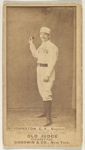 Johnston, Center Field, Boston, from the Old Judge series (N172) for Old Judge Cigarettes