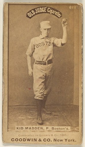 Kid Madden, Pitcher, Boston, from the Old Judge series (N172) for Old Judge Cigarettes