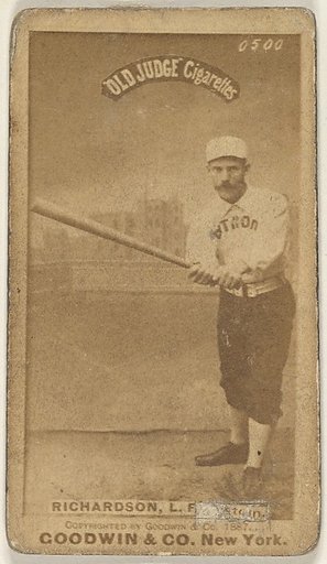 Richardson, Left Field, Boston, from the Old Judge series (N172) for Old Judge Cigarettes
