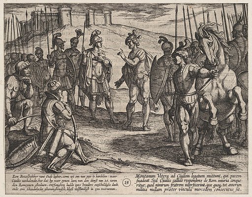 Plate 15: Civilis Treating with a Roman Commander, from "The War of the Romans Against the Batavians" (Romanorvm et Batavorvm societas)