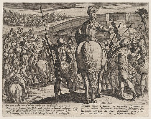 Plate 24: The Advance Guard of the New Roman Troops Turned Back, from "The War of the Romans Against the Batavians" (Romanorvm et Batavorvm societas)