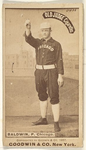 Baldwin, Pitcher, Chicago, from the Old Judge series (N172) for Old Judge Cigarettes