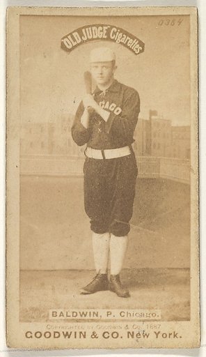 Baldwin, Pitcher, Chicago, from the Old Judge series (N172) for Old Judge Cigarettes