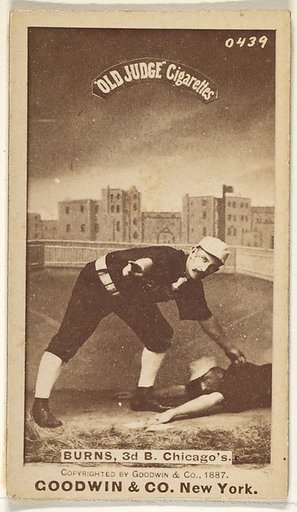 T.C. Burns, 3rd Base, Chicago, from the Old Judge series (N172) for Old Judge Cigarettes