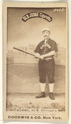T.C. Burns, 3rd Base, Chicago, from the Old Judge series (N172) for Old Judge Cigarettes