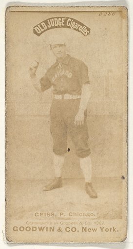 Ceiss, Pitcher, Chicago, from the Old Judge series (N172) for Old Judge Cigarettes