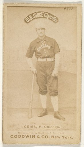 Ceiss, Pitcher, Chicago, from the Old Judge series (N172) for Old Judge Cigarettes